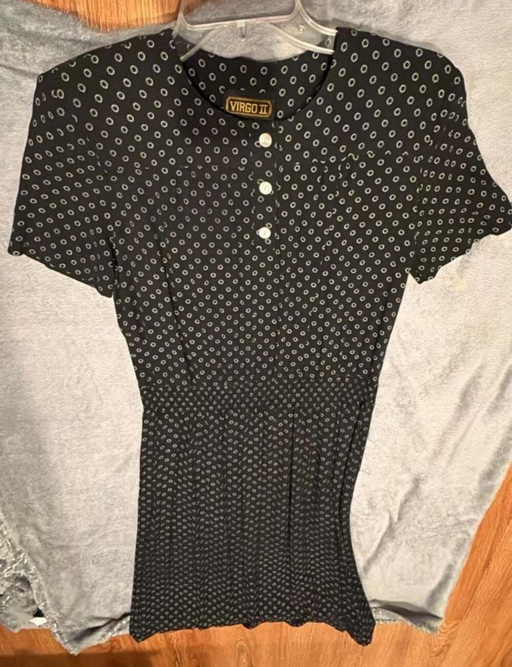 Vintage Virgo II Polka Dot Button Front Dress Size 10